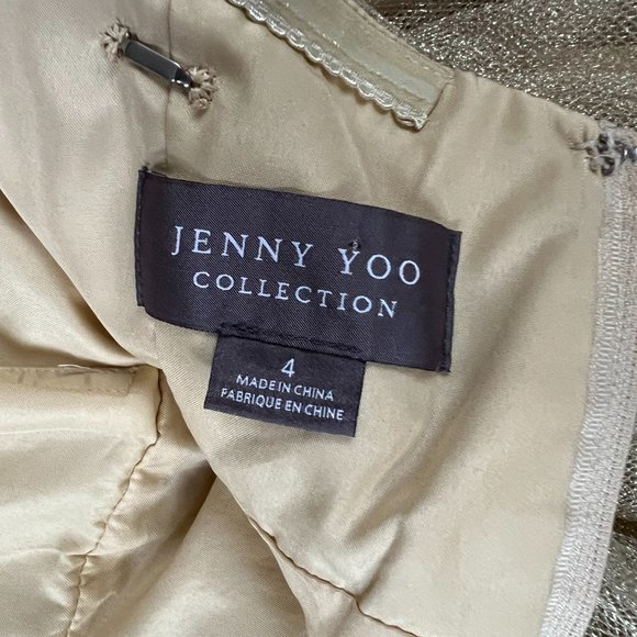 Jenny Yoo Anabelle Gold Tulle Convertible Gown Dress Sz 4 - Picture 11 of 16